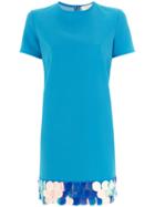 Sara Battaglia Embellished Hem T-shirt Dress - Blue