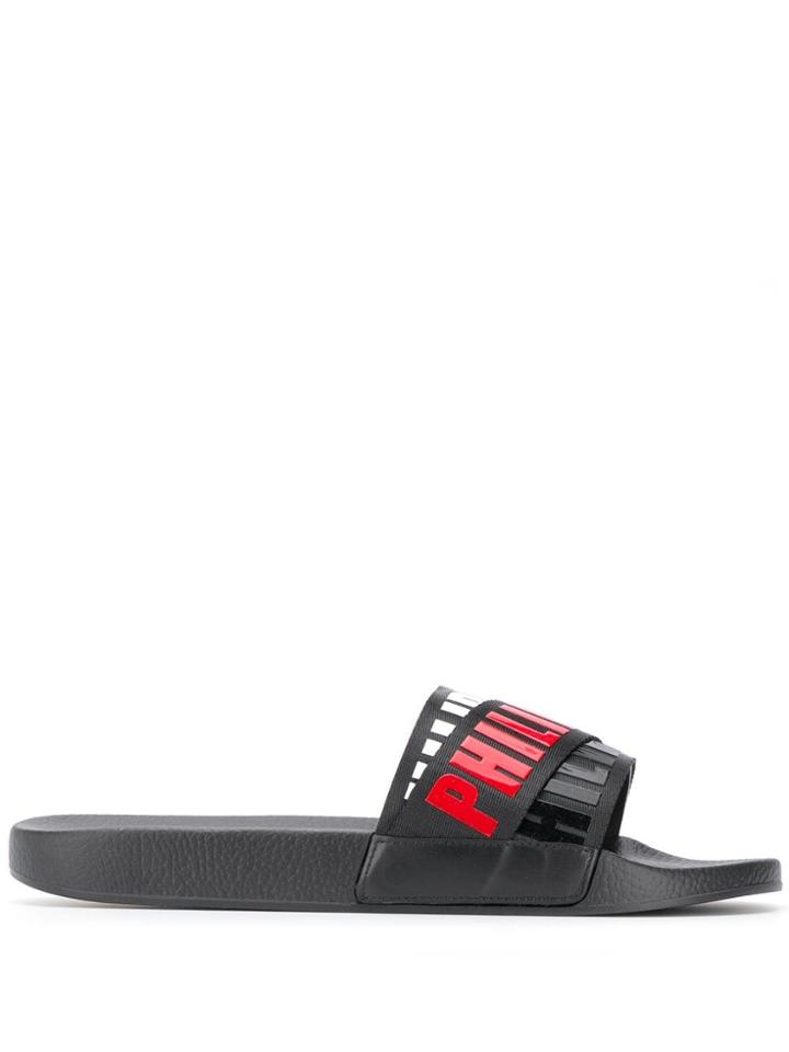 Philipp Plein Flat Logo Gummy Sandals - Black