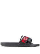 Philipp Plein Flat Logo Gummy Sandals - Black