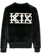 Ktz Logo Faux-fur Sweatshirt - Black