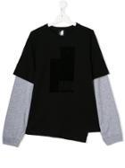 Cinzia Araia Kids Teen Layered Asymmetric-hem Sweatshirt - Black