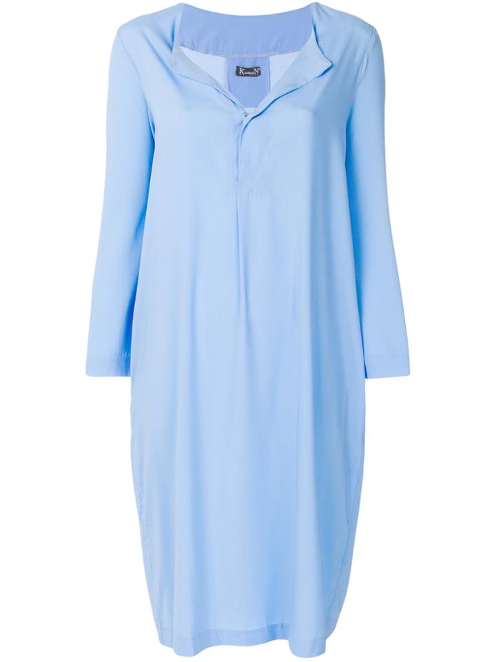 Kristensen Du Nord Collarless Shirt Dress - Blue