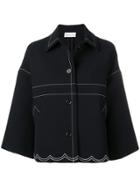 Red Valentino Stitching Detail Oversized Jacket - Black