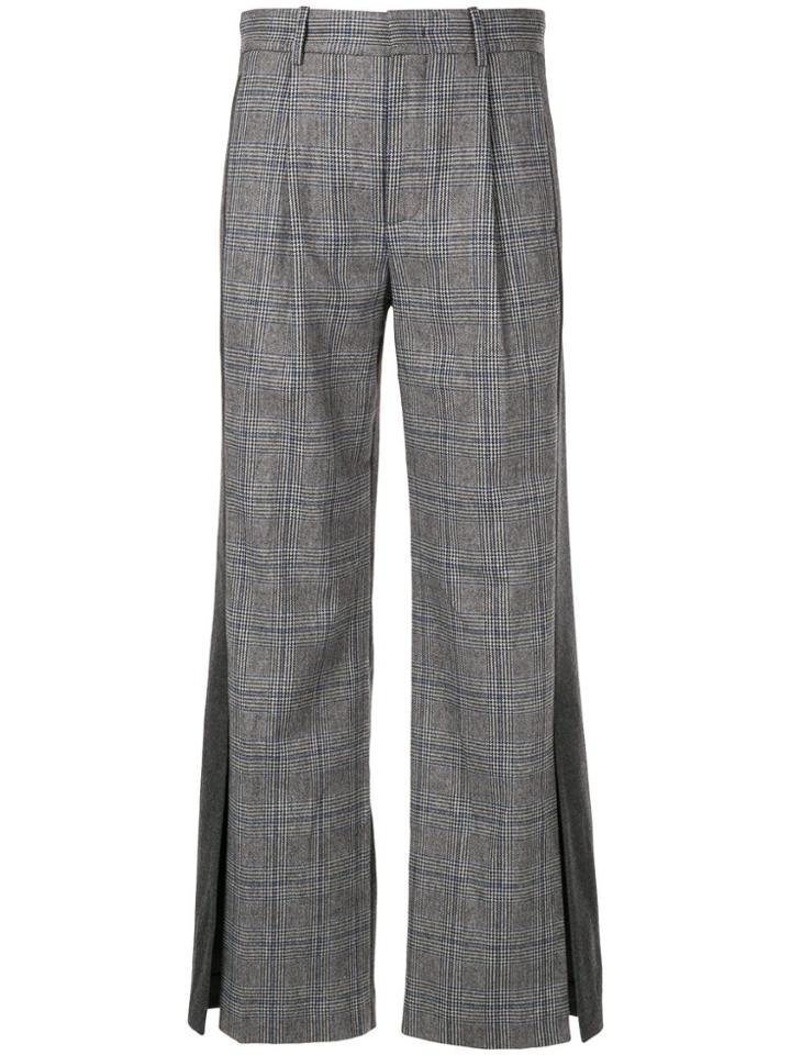 Portspure Checked Straight-leg Trousers - Grey