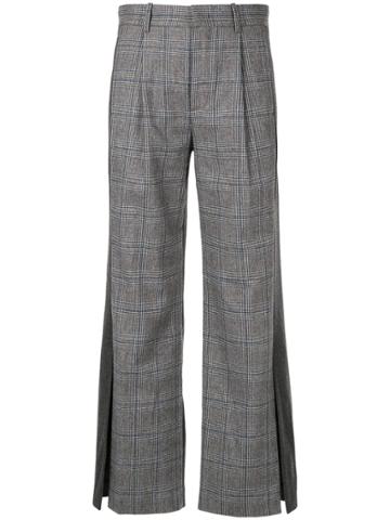 Portspure Checked Straight-leg Trousers - Grey