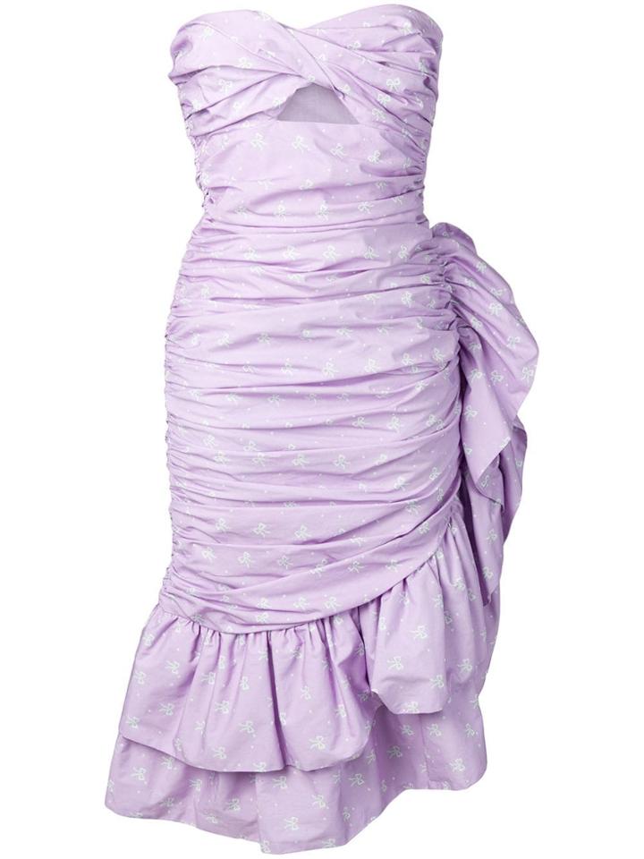 Vivetta Strapless Ruffle Dress - Purple