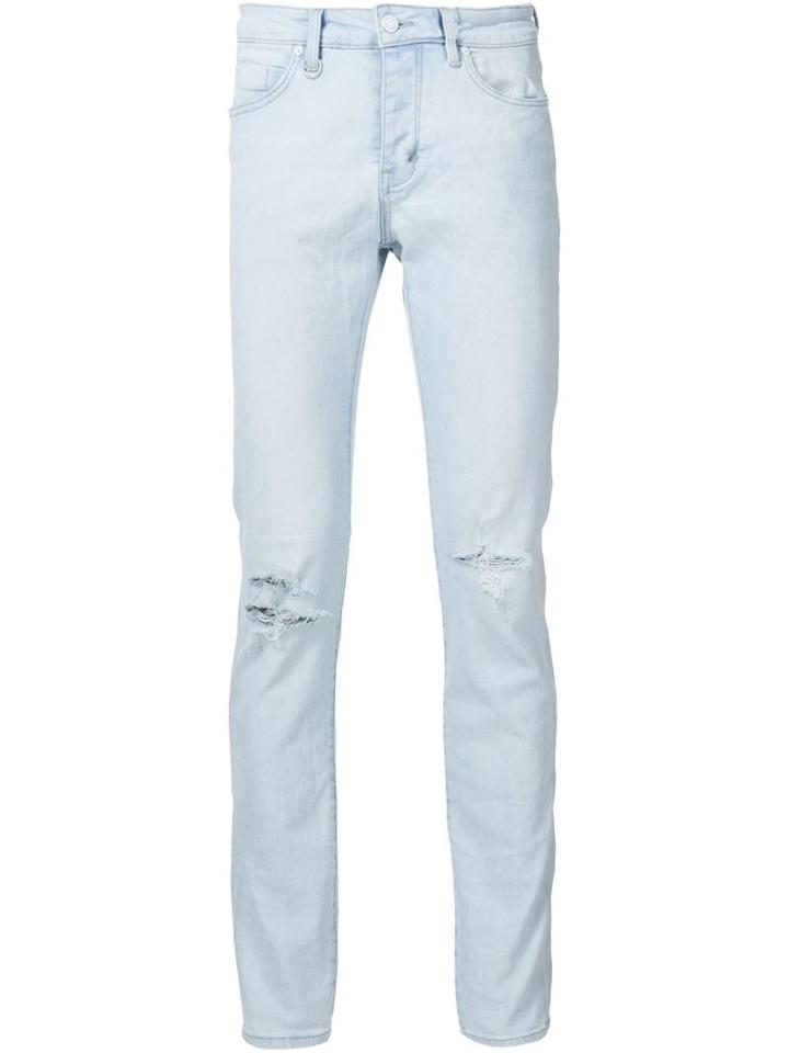 Neuw Ripped Knee Skinny Jeans, Men's, Size: 36, White, Cotton/polyester/spandex/elastane