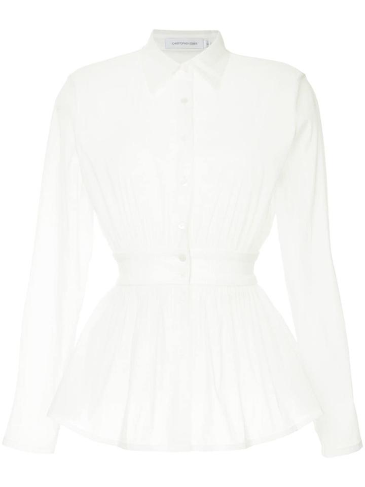 Christopher Esber Plain Peplum Shirt - White