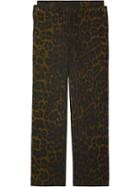 Burberry Straight-fit Leopard Print Trousers - Green