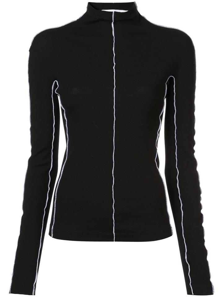 Rosetta Getty Contrast Trim Top - Black