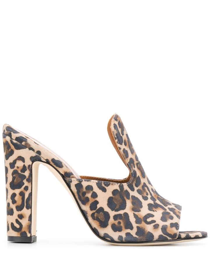 Paris Texas Leopard Print Mules - Neutrals