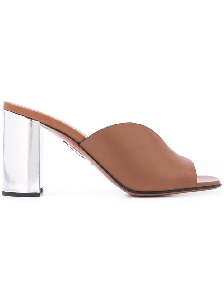 Miu Miu Block Heel Mules - Brown