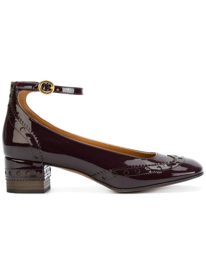 Chloé Perry Ankle Strap Pumps - Red
