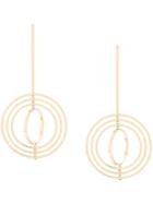 Jil Sander Three Circle Drop Earrings - Gold