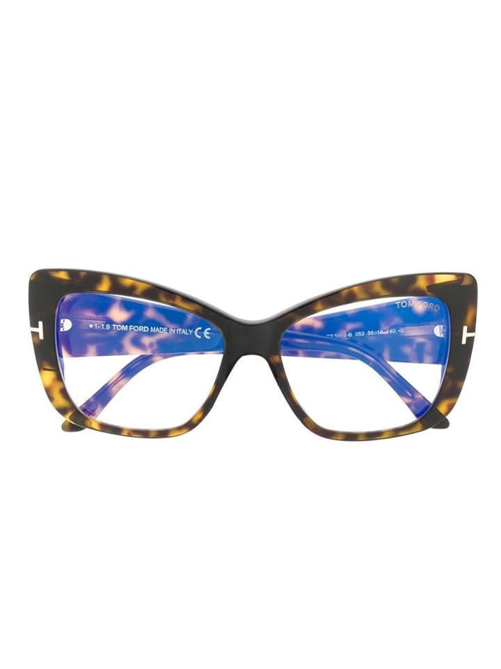 Tom Ford Eyewear Oversized Cat Eye Glasses - Brown