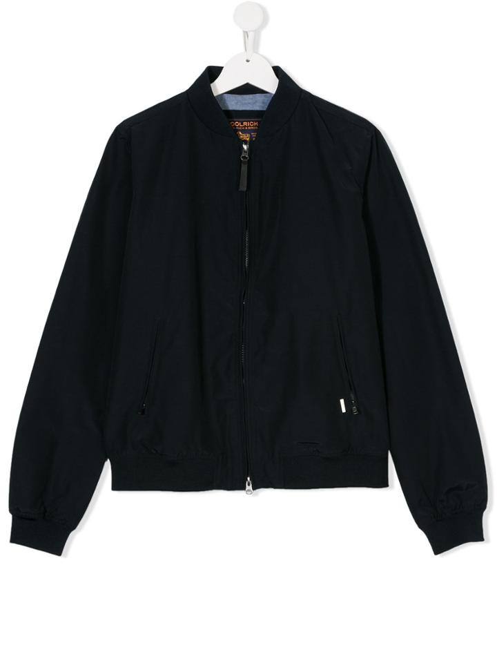Woolrich Kids Teen Zipped Bomber Jacket - Blue