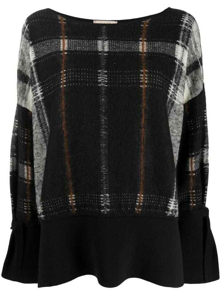 Gentry Portofino Oversized Patterned Jumper - Black