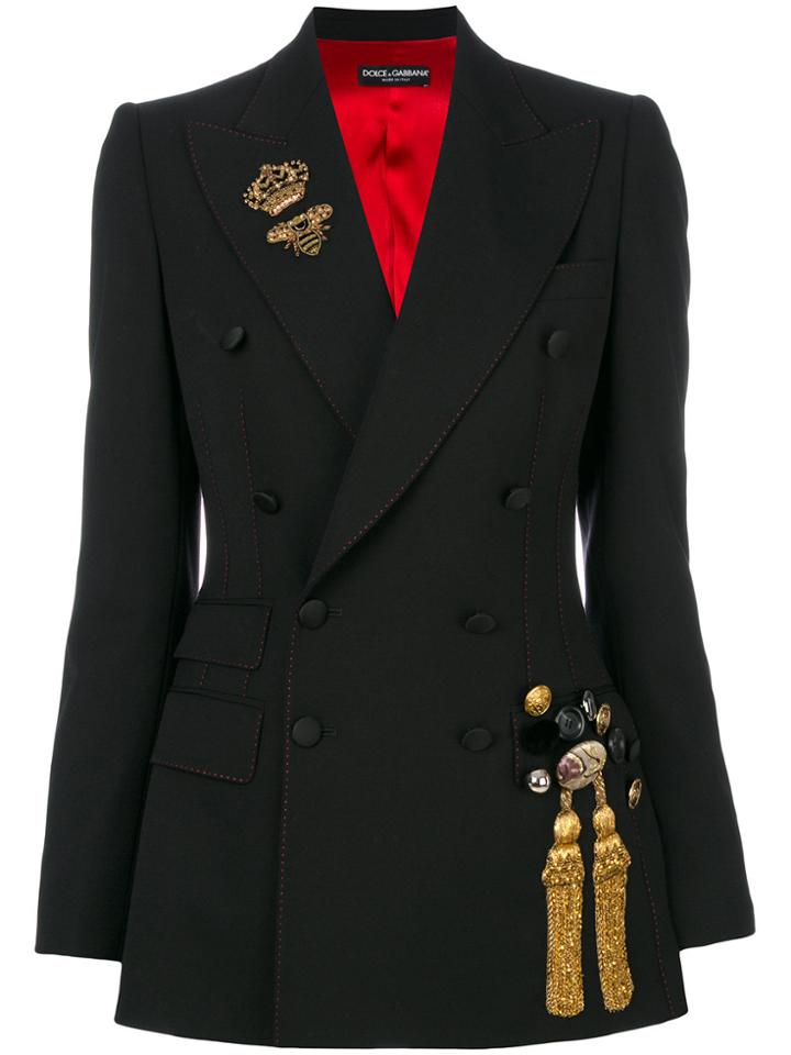 Dolce & Gabbana Embellished Blazer - Black