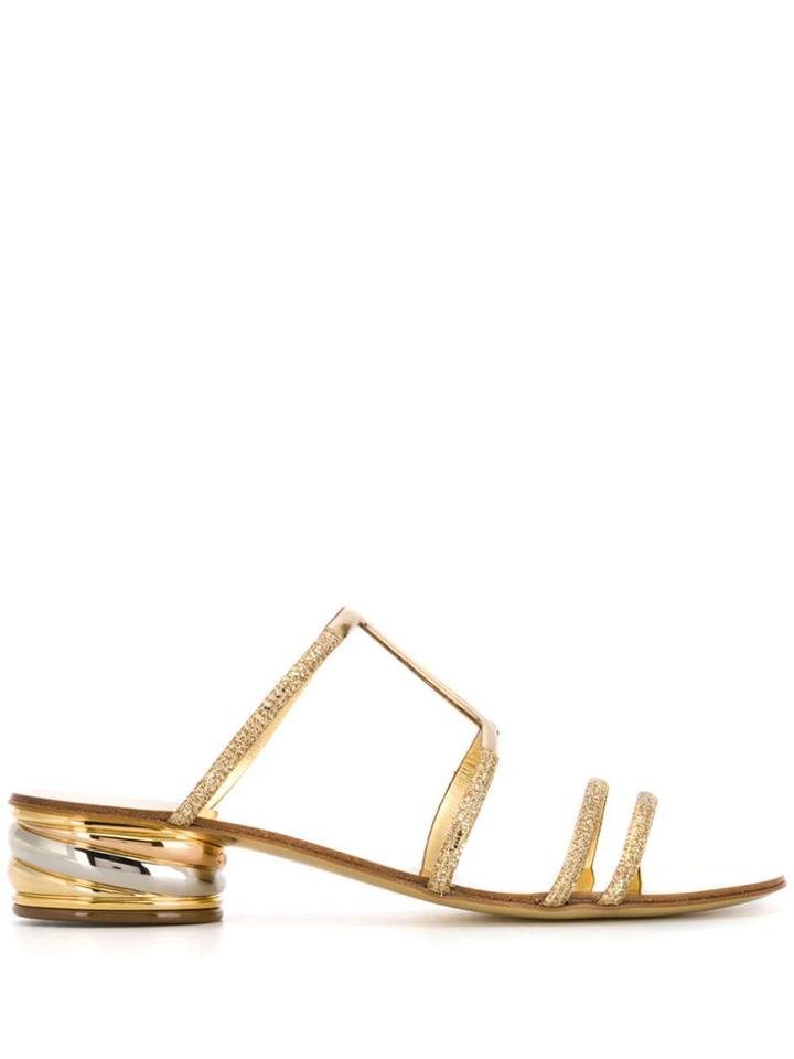 Casadei Trio Heel Sandals - Gold