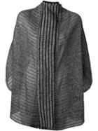 Lost & Found Ria Dunn Striped Knit Reversible Jacket, Women's, Size: Medium, Black, Cotton/linen/flax/viscose/polyamide