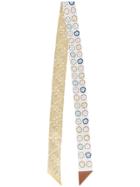 Coach Tea Rose Print Skinny Scarf - Yellow & Orange