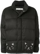 Tu Es Mon Trésor Embellished Cat Padded Jacket - Black