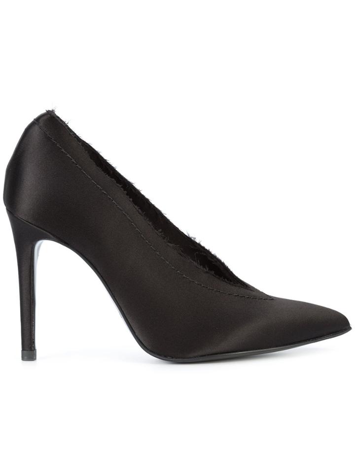 Pedro Garcia Raw Edge Pointed Toe Pumps - Black