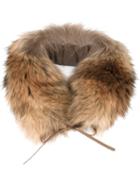 Woolrich Racoon Fur Ring Scarf, Women's, Nude/neutrals, Polyester/acetate/racoon Fur/leather