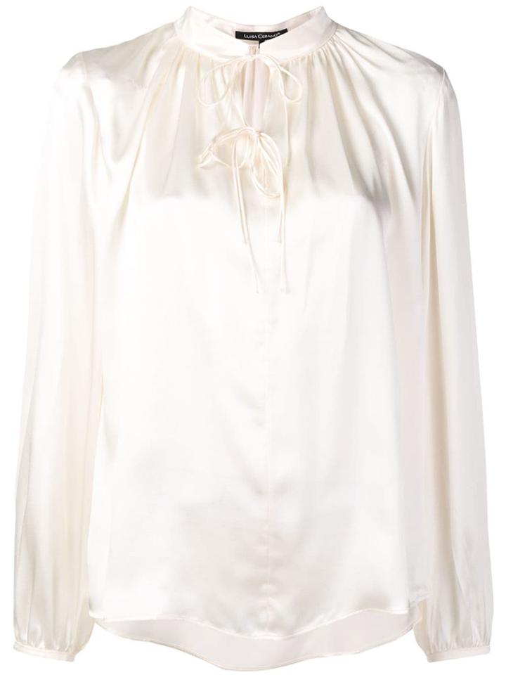 Luisa Cerano Lace-up Front Blouse - White