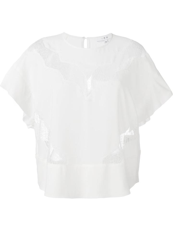 Iro Lace Detail Top, Women's, Size: 40, White, Polyester/triacetate/nylon/cotton