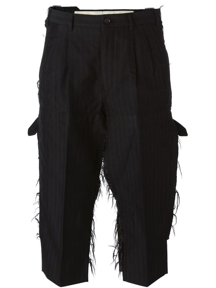 Comme Des Garcons Vintage Cut Out Pinstriped Shorts