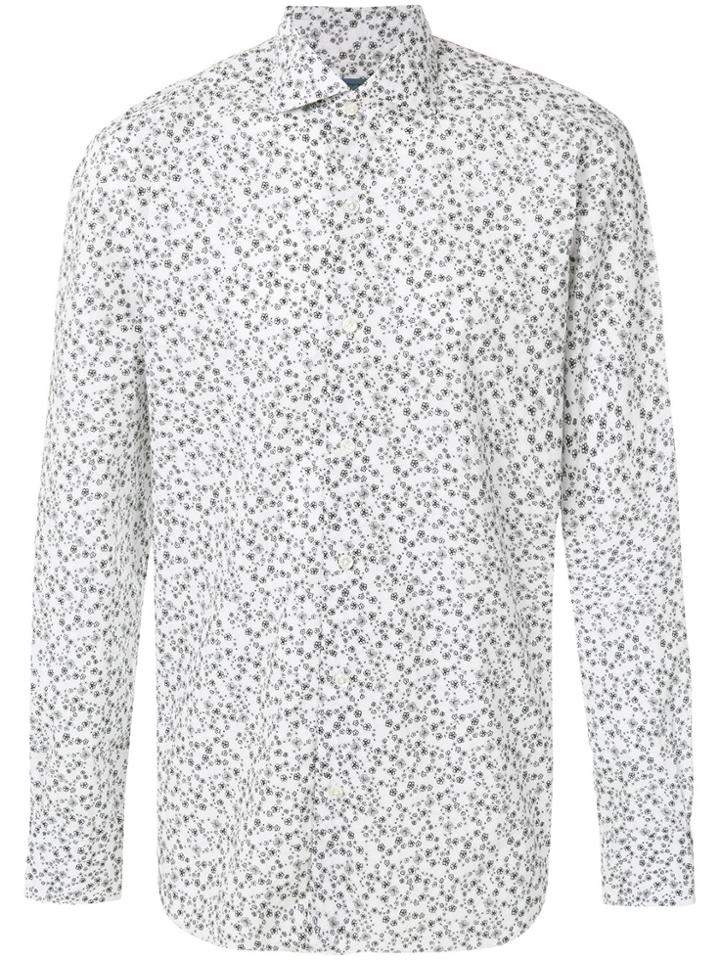 Barba Micro Floral Print Shirt - White