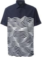 Neil Barrett Zig-zag Print Shirt, Men's, Size: 40, Blue, Cotton