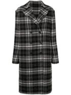 Ermanno Scervino Checked Double Breasted Coat - Grey