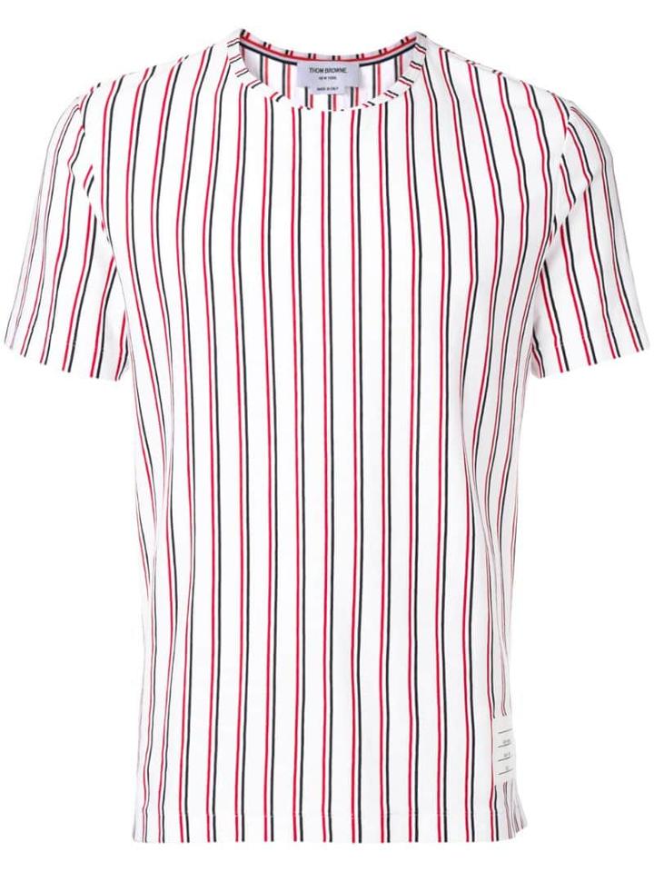 Thom Browne Tricolor Repp Stripe Jersey Tee - White