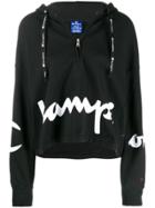 Champion Printed Logo Zipped Hoodie - Black