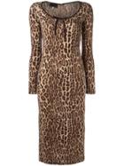Dolce & Gabbana Vintage Leopard Print Dress, Women's, Size: 40, Nude/neutrals