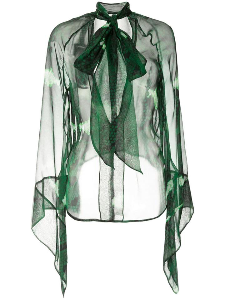 Petar Petrov Sheer Snake Print Blouse - Green