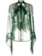 Petar Petrov Sheer Snake Print Blouse - Green