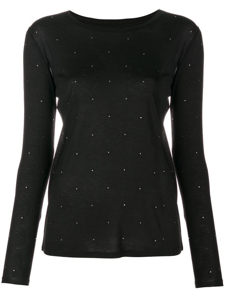 Majestic Filatures Long Sleeved Knitted Top - Black