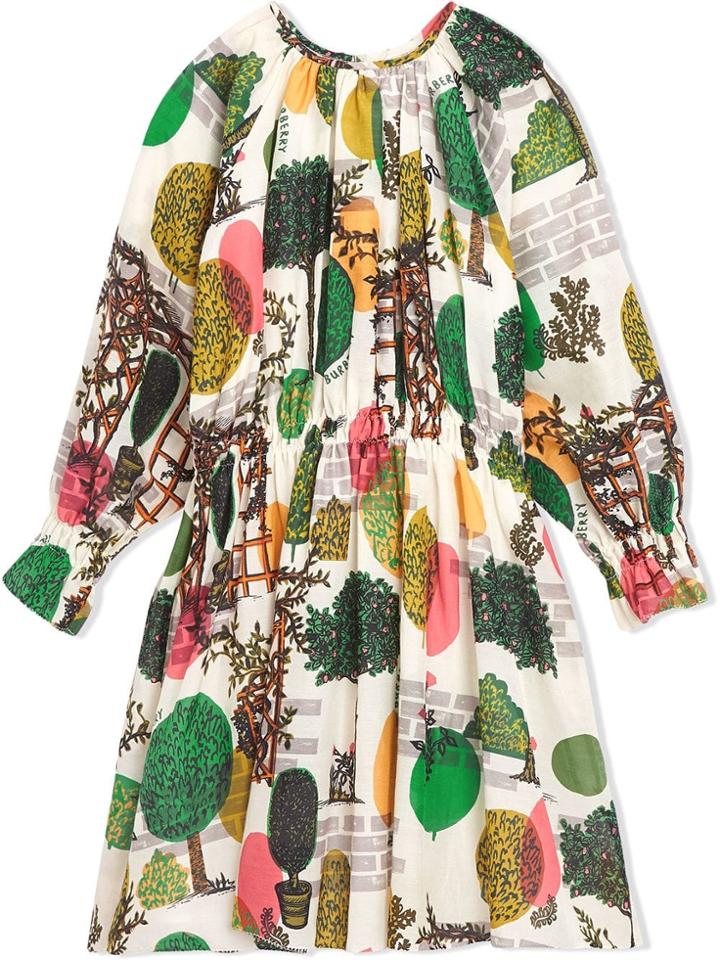Burberry Kids Teen Tree Print Dress - White
