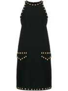 Moschino Studded Crepe Mini Dress - Black