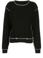 Unravel Project Contrast Stitch Sweatshirt - Black