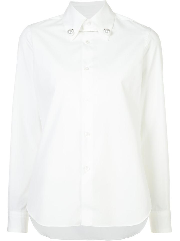 Noir, Le Lis - Embellished Collar Shirt - Women - Cotton - M, White, Cotton