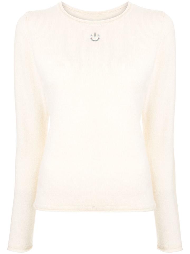 Tu Es Mon Trésor Power Button Sweater - White
