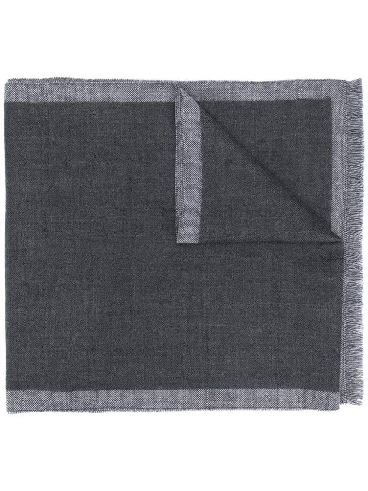 Fay Fringe Trim Scarf - Grey