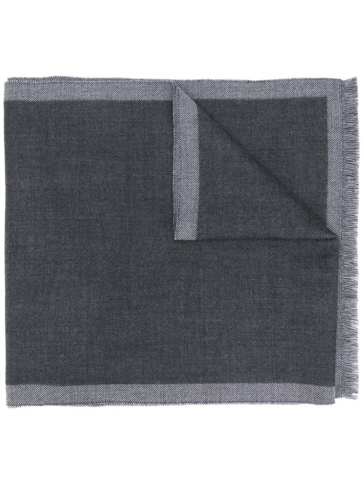 Fay Fringe Trim Scarf - Grey