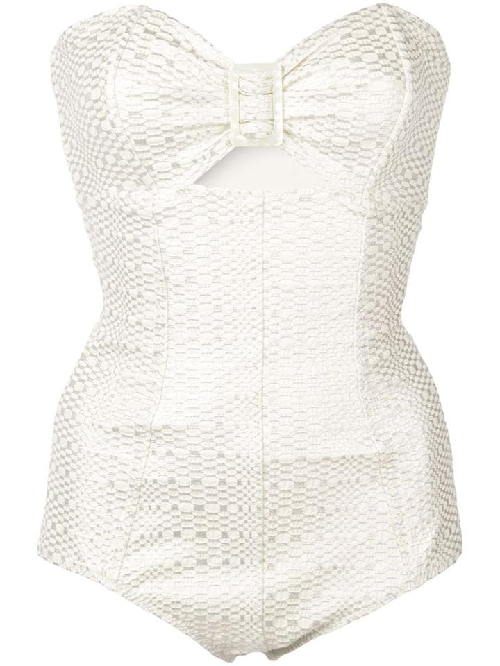 Lisa Marie Fernandez Buckle Detail One-piece - White