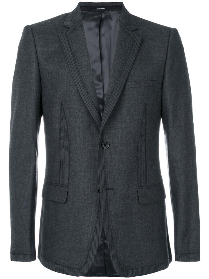 Alexander Mcqueen - Striped Seam Blazer - Men - Silk/viscose/wool - 46, Grey, Silk/viscose/wool