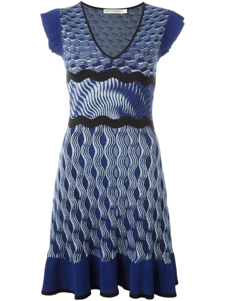 Mary Katrantzou 'paulisto' Knitted Dress, Women's, Size: Medium, Blue, Viscose/silk/polyester